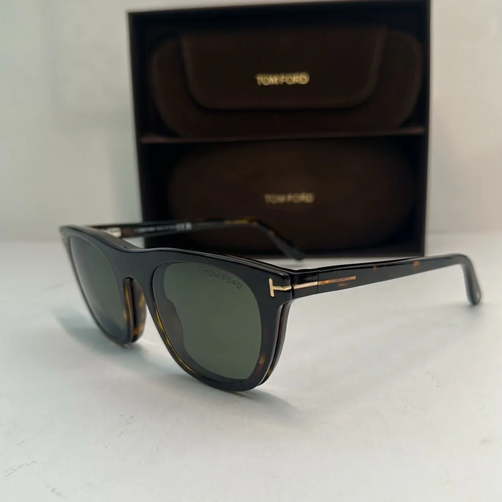 💯 - New Authentic Tom Ford FT5895-B 052 Dark Havana square Sunglasses